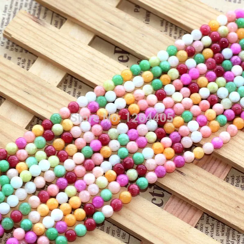 (50pieces/lot ) 6mm diameter DIY jewelry accessories Colorful stone loose beads