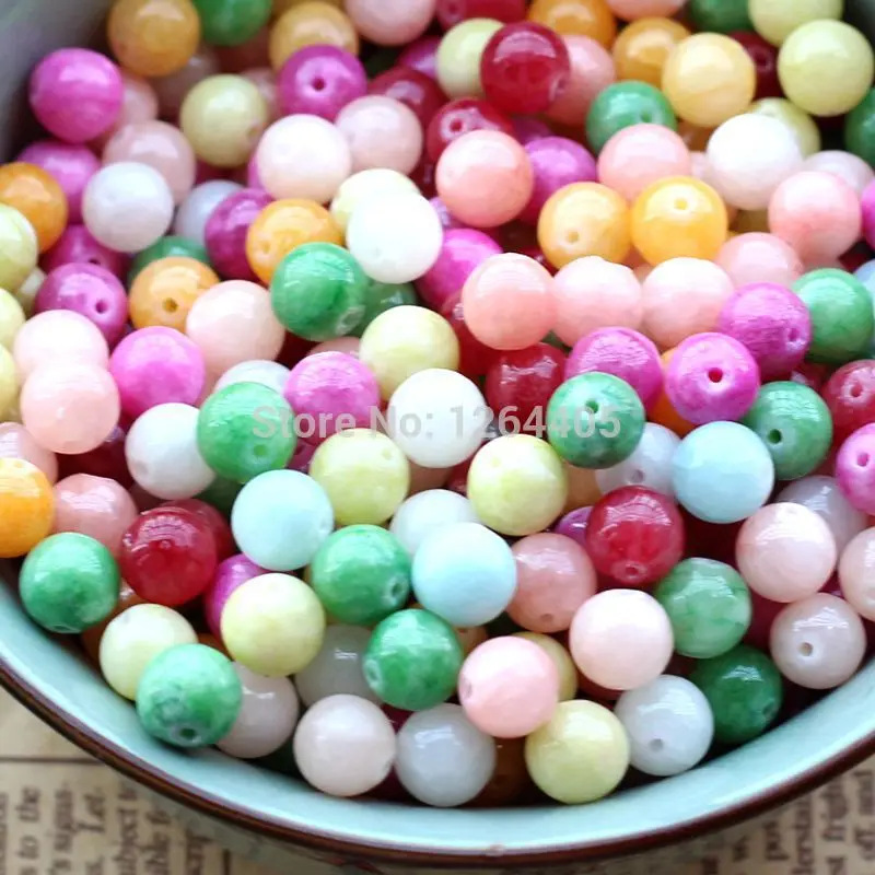 (50pieces/lot ) 8mm diameter DIY jewelry accessories bracelets accessories Colorful stone loose beads