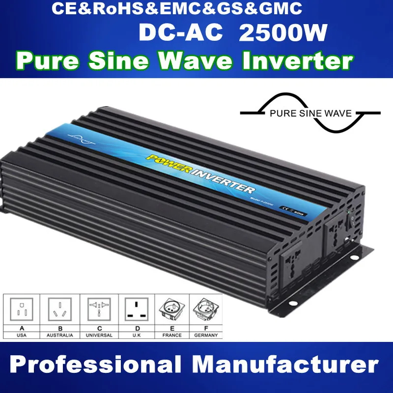 High frequency 2500W/2.5kw DC24V to AC120V CE,ROHS...