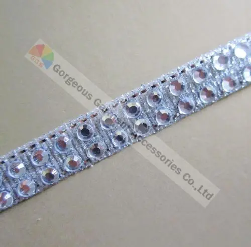 Free shipping 10yards/lot Fashion 2 rows clear cry...