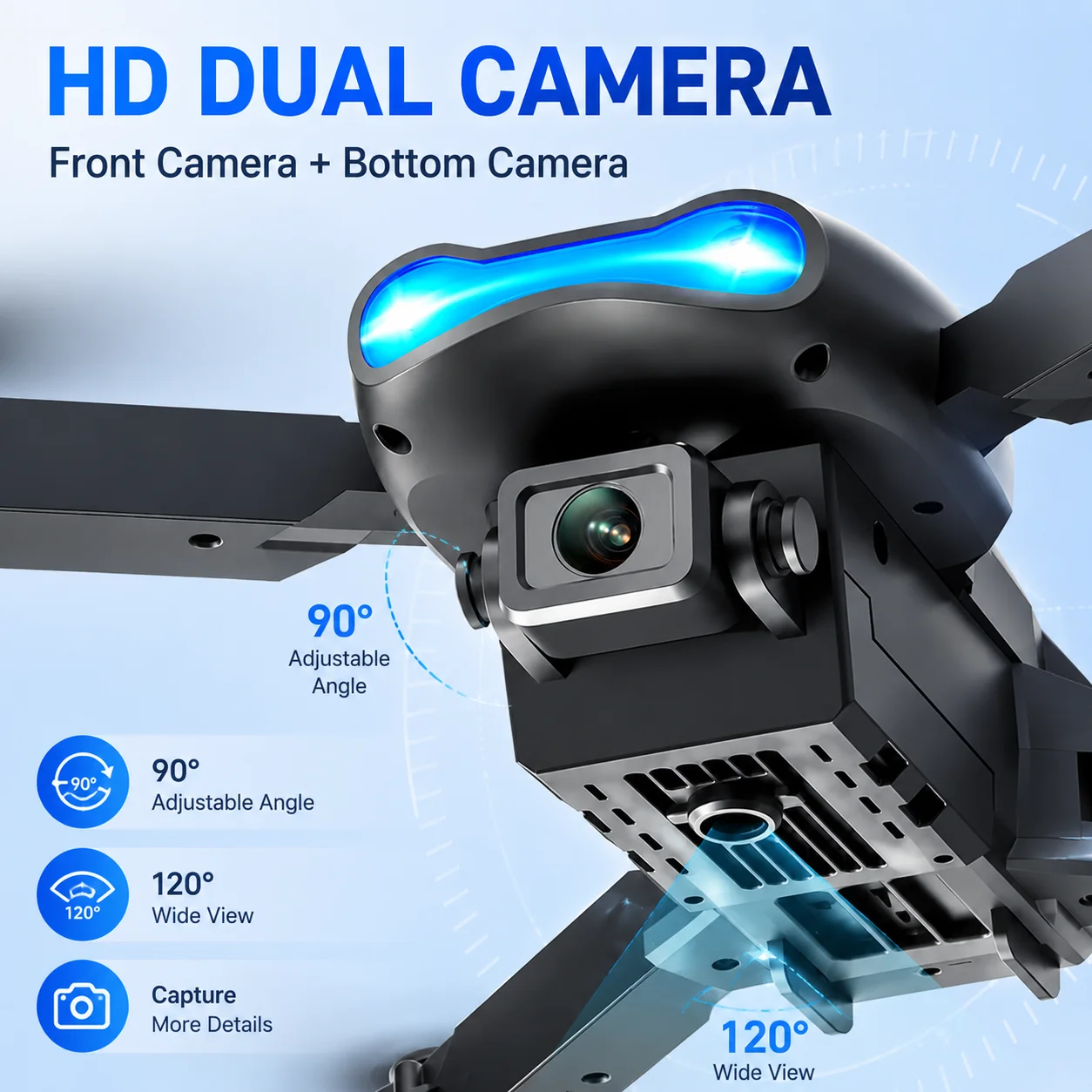 ZNLYRION FPV Drone Dual Camera Optical Flow Hover Foldable RC Quadcopter APP Path Flight Beginner Drone Toy