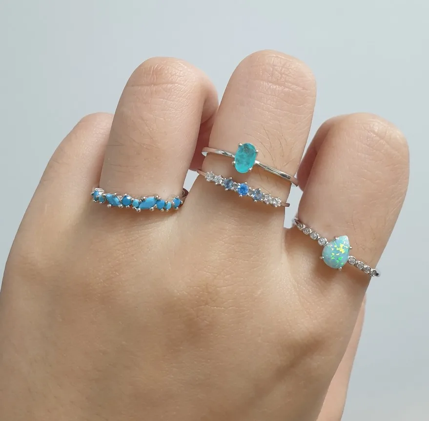 Silver tourmaline ring