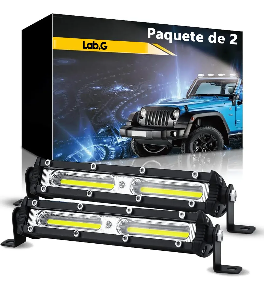 Par Faros Barras 36w Led Auxiliares Auto Moto Jeep Rzr LAB.G