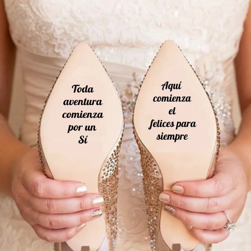 Sapatos De Casamento Adesivos Para A Noiva, Frase Personalizada