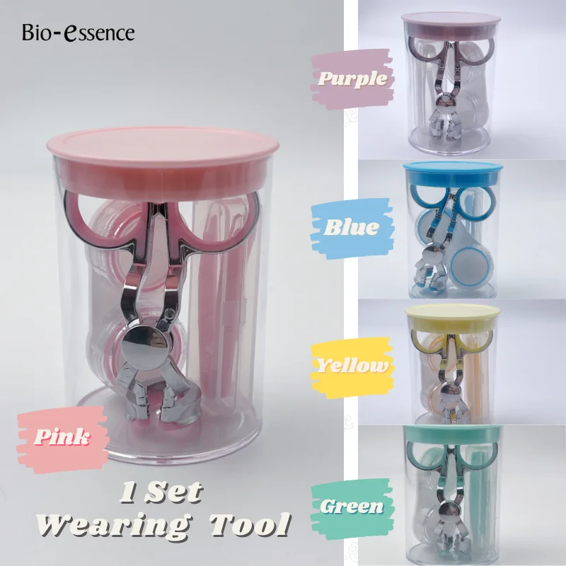 1 Set Contact Lenses Case Tweezers Stick Contacts Lens Picker Durable Plastic Portable Contacts Lens Pick&Wear Tools