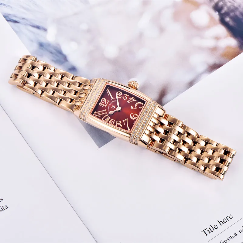 PAGANI DESIGN Brand Fashion Rectangle Watch Luxury Sapphire Stainless Steel Quartz Wristwatches Waterproof For Women Reloj Mujer