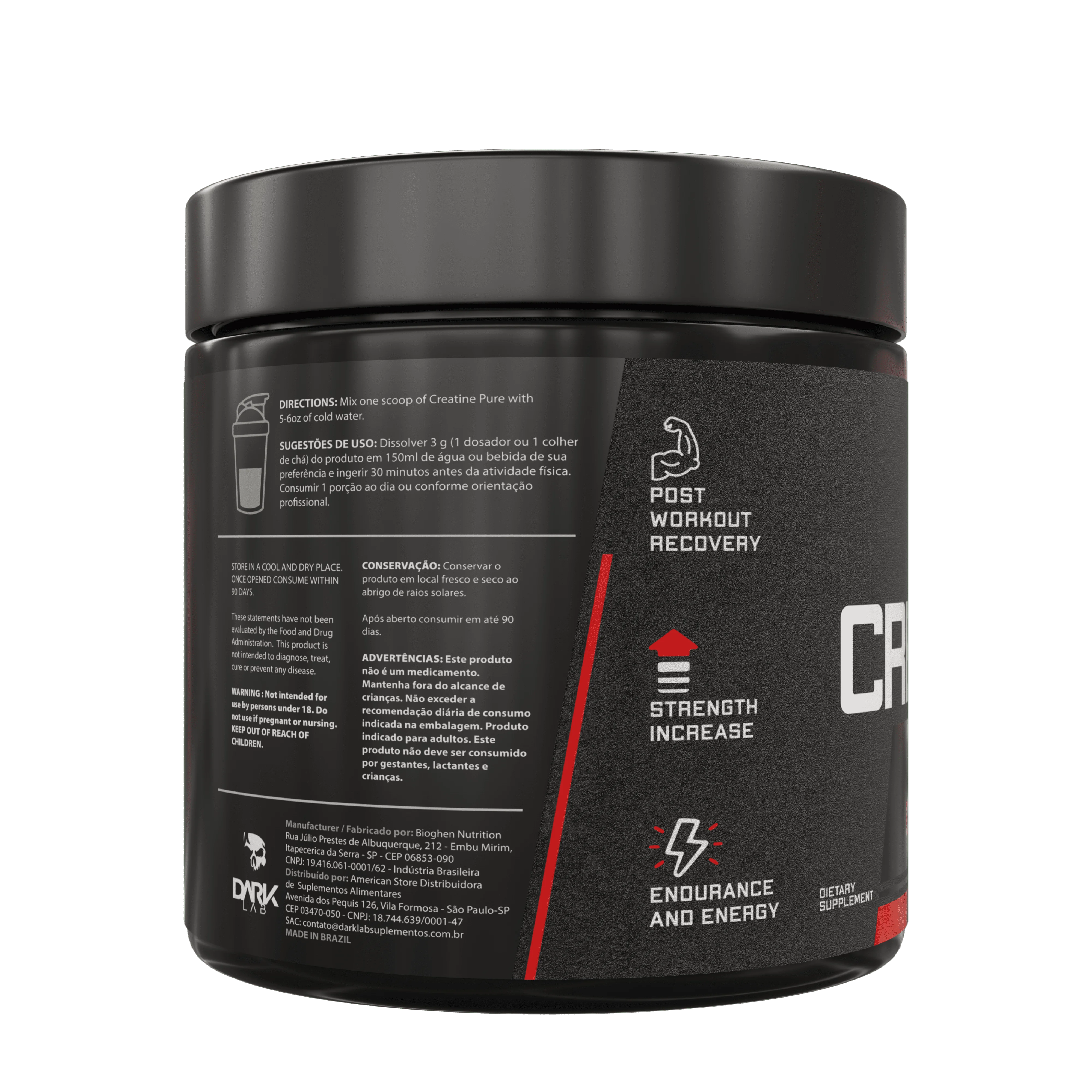 Creatina 100% Pura Monoidratada 150g/300g Dark Lab 5