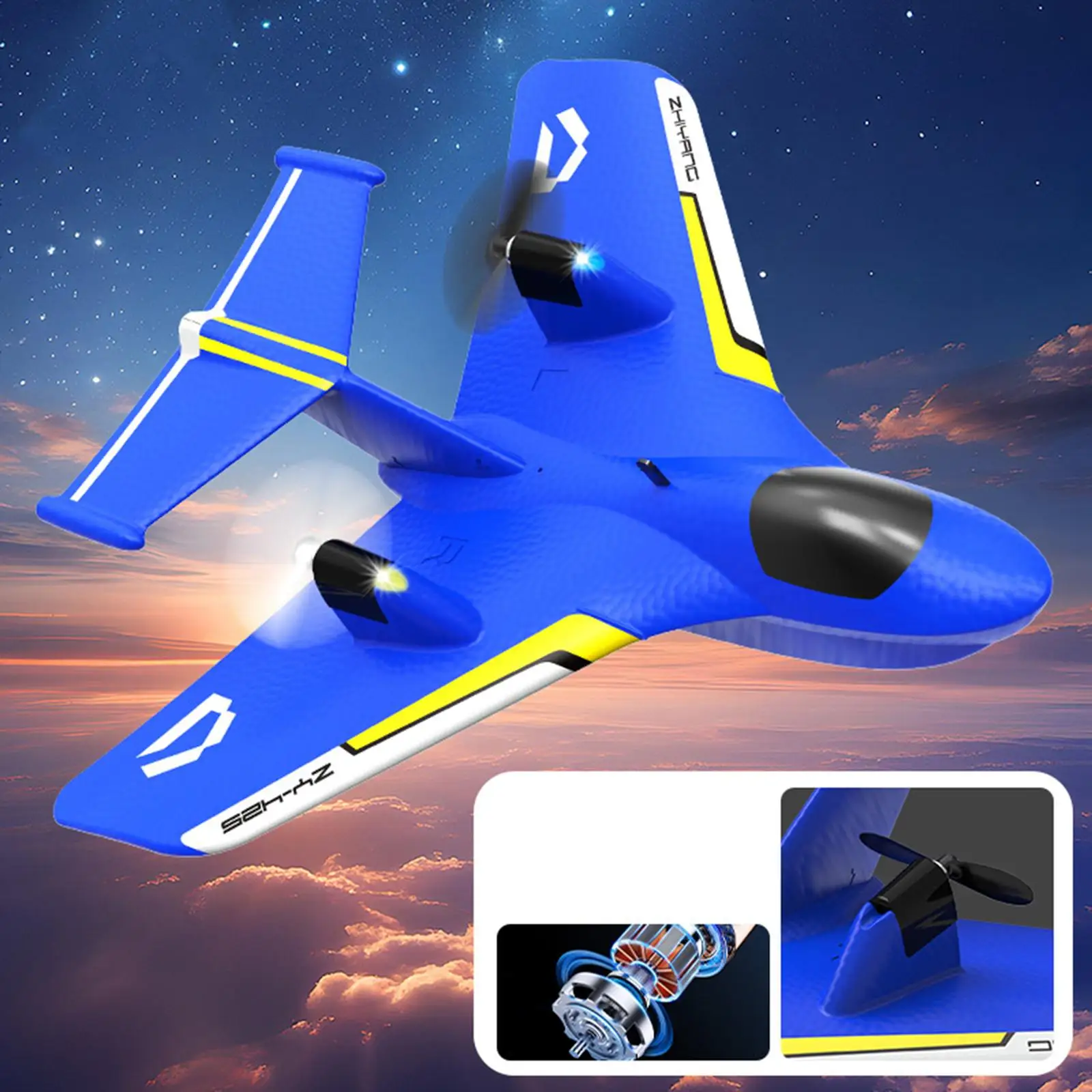 Détail du cockpit et des ailes de l'Avion RC pour Débutant - Planeur Électrique 2.4G Facile à Piloter
