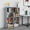 5-Tier Closet Storage Organizer with Fabric Cloth Back, Double Row Modular Cubes Bookshelf, Ideal for Living Room, Study Room 2
