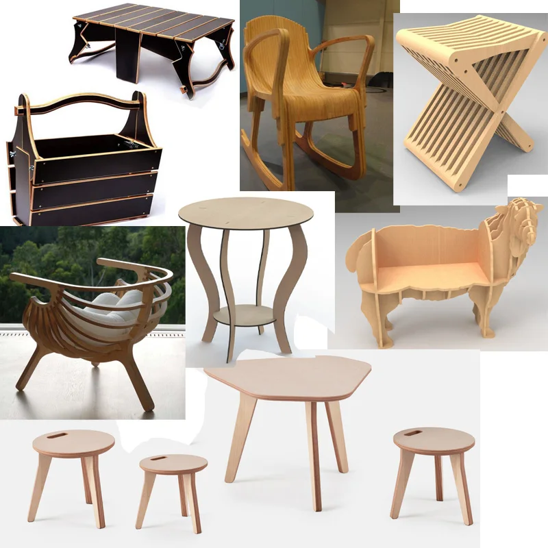 312 Desk Chair Table Furniture Design DXF format Drawings for CNC Router Engraving Cutting Art Woodworking Files