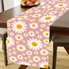 Daisy Table Runner Happy One Birthday Party Decorations Kids Favors Gifts Kitchen Dining Table Covers Girls Baby Shower Supplies 4