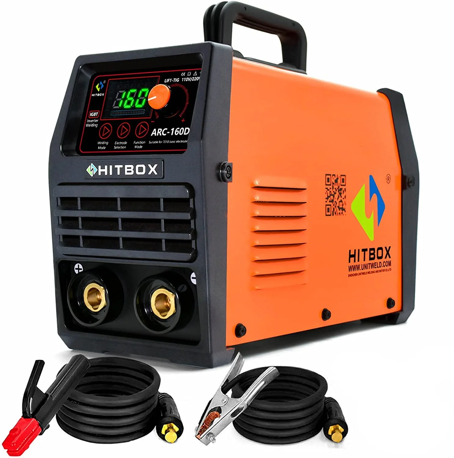 HITBOX 110/220V MMA Welder 160A ARC Welding Machine Lift Tig with Hot Start Arc Force Anti-Stick fits Below 4.0 mm Welding rods