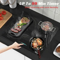 Встроенная индукционная варочная панель Karinear с 4 конфорками, мраморной вилкой и Flexzone, 3500 Вт, с сенсорным управлением, наклонником и предохранительным замком — изображение 3