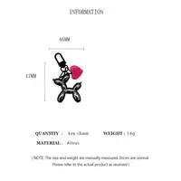 Popular Cute Cartoon Balloon Dog Keyring Couple Keychains Women Men New Car Holder Jewelry Gift Decoration Accessories 4