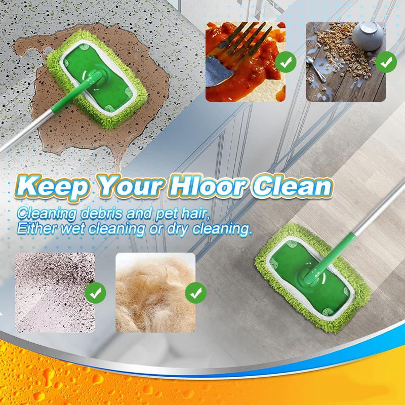 6Pcs Mop Cloth Reusable Pad Compatible with Swiffer Sweeper Mop Washable  Microfiber Pad Cleaning Pad For Bathroom Living Room - AliExpress