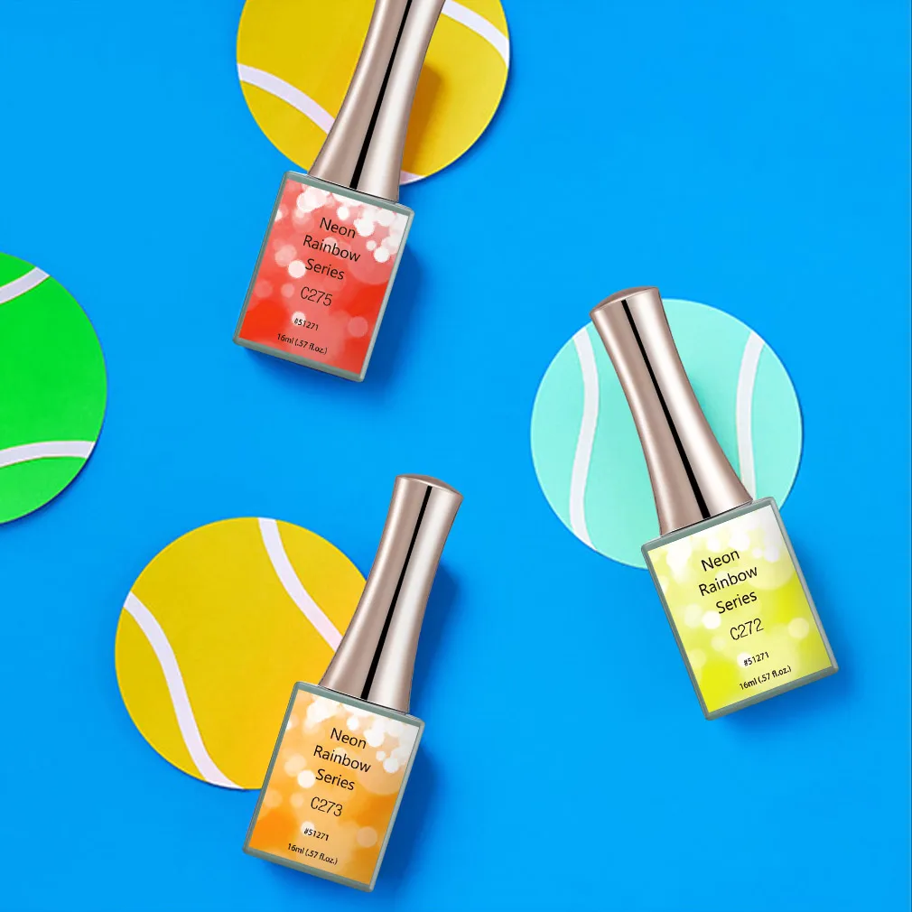 Canni New 16ml UV Nail Gel Polish Neon Rainbow Series C271-C278 Semi Permanent NailArt Manicure Varnish Enamel Lacquer 5