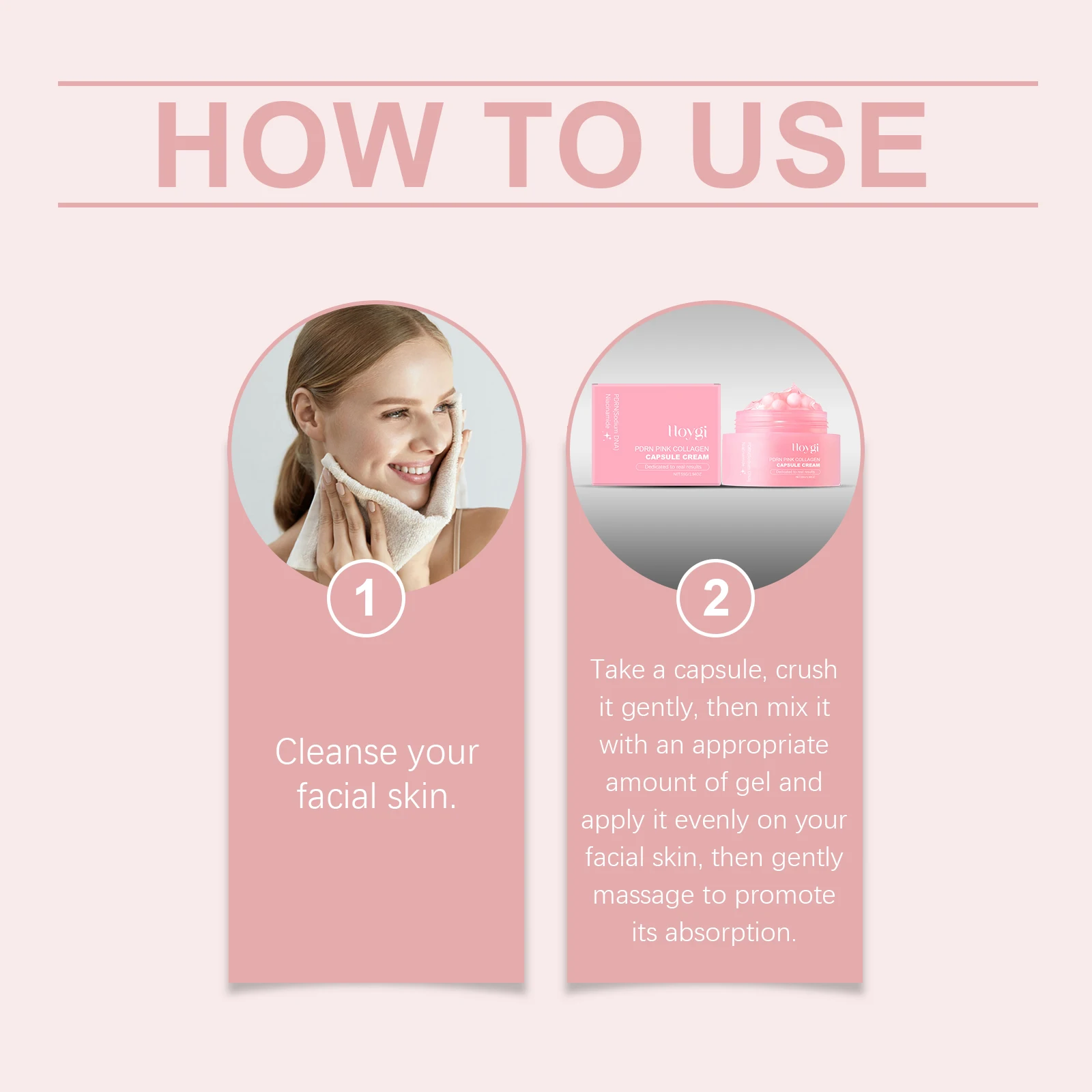 Hoygi Pink Capsule Face Cream Lasting Moisturizing Relief Skin Discomfort Smoothing Soothing Redness Glowing Facial Cream