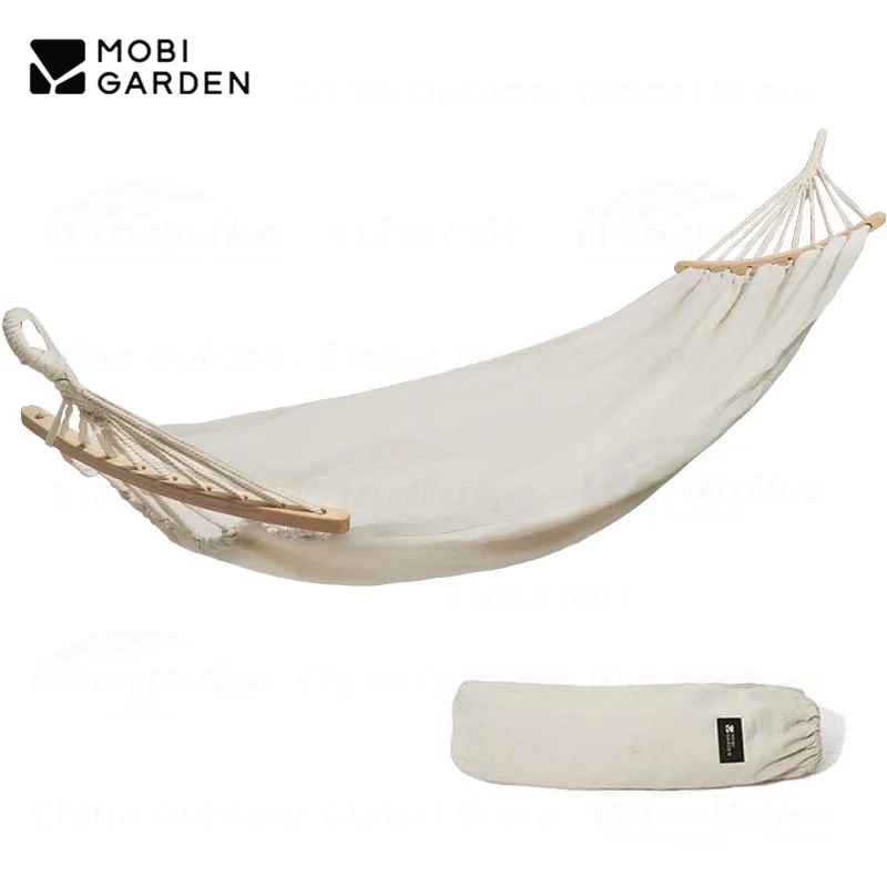 

MOBI GARDEN Outdoor Camping Swing Hammock 1 Person Outdoor Thickened Canvas Hammock Forest Leisure Ultra Light Anti-Rollover