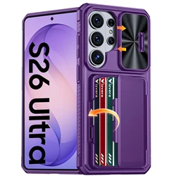 Premium Wallet Case - Full Body Protective with Card Holder, Camera Cover, & Kickstand, Blue - Case & Strap (PURPLE)
