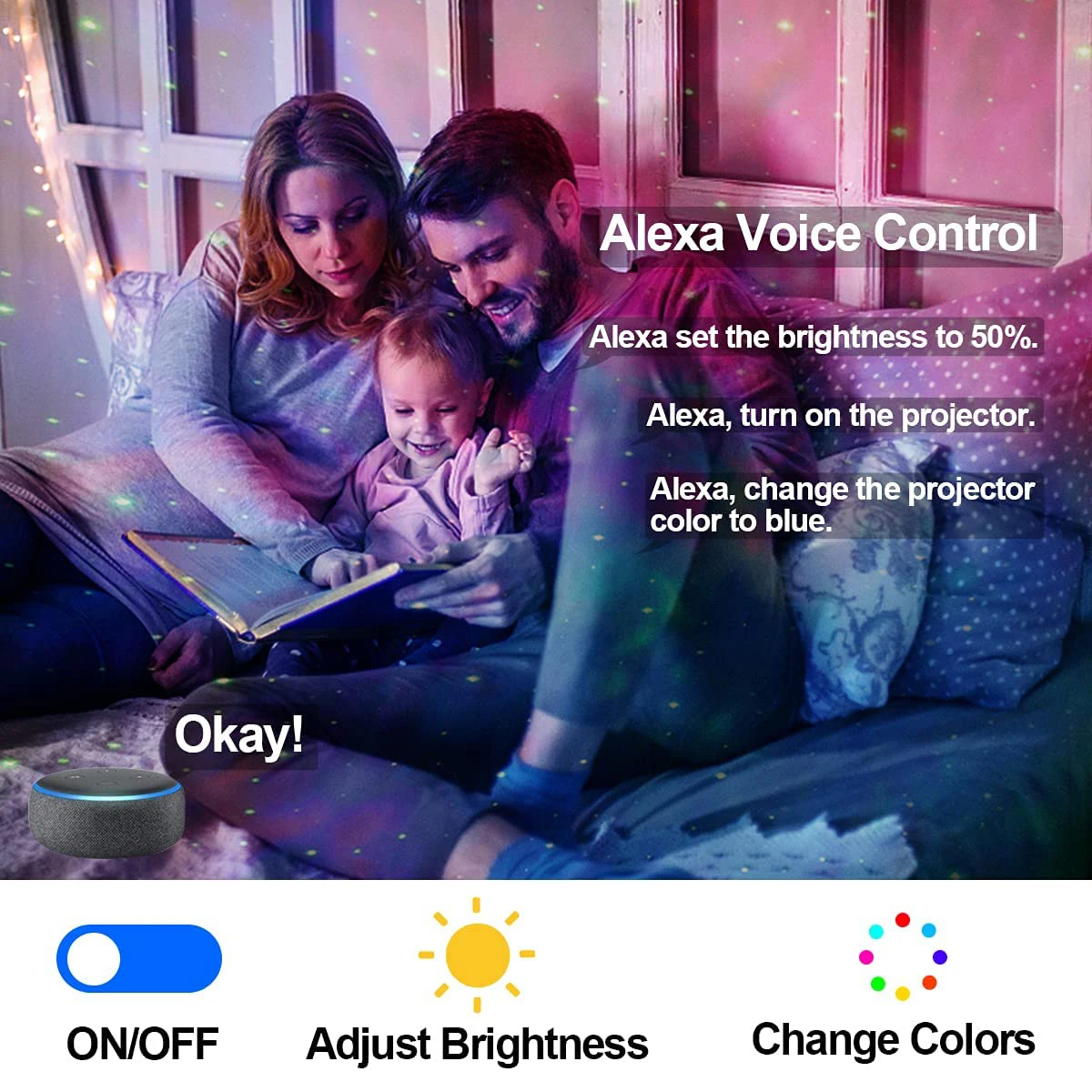 Night Light LED Night Light Star Projector Lamp Galaxy Projector Light Tuya Smart Life Smart Star Projector APP Work With Alexa Google Home Colorful Starry Sky