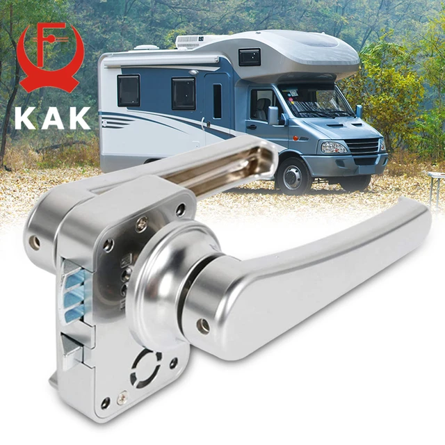 KAK สังกะสีโลหะผสม RV ประตูล็อคปุ่ม Keyless Camper ห้องน้ำที่ล็อคประตูคาราวานเรือสลักความปลอดภัยภายในประตูฮาร์ดแวร์ 1