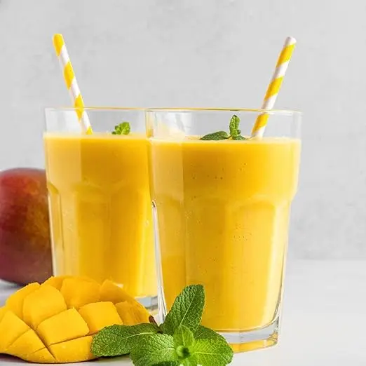 6mmx197mm 25pcs paper straws yellow and white striped durable lemonade Bubble tea straws party favours decorations disposable paper straws