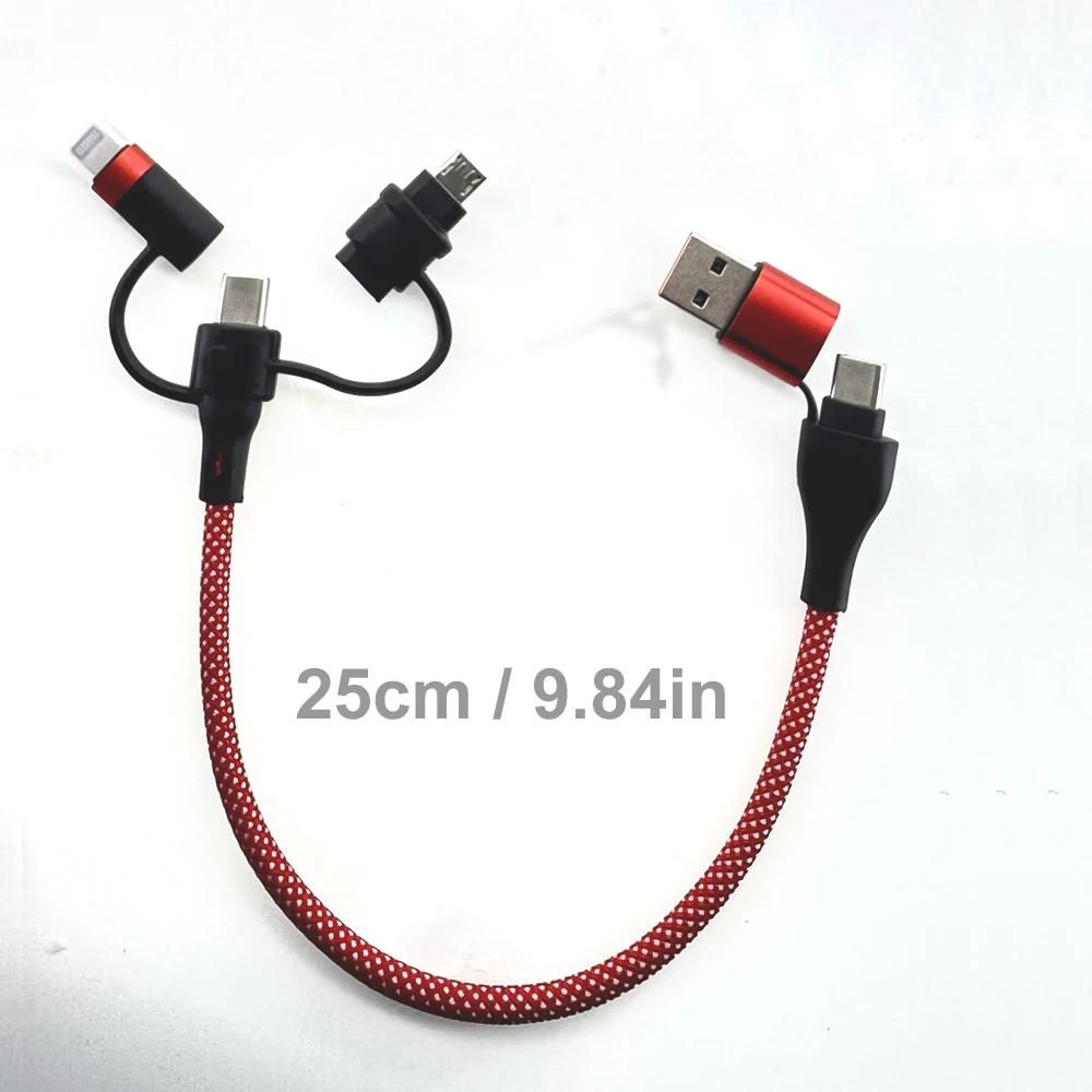 ตัวเลือกสินค้า สายชาร์จ USB-C 4-in-1 ทนทาน ชาร์จเร็ว ใช้กับ iPhone Samsung MacBook