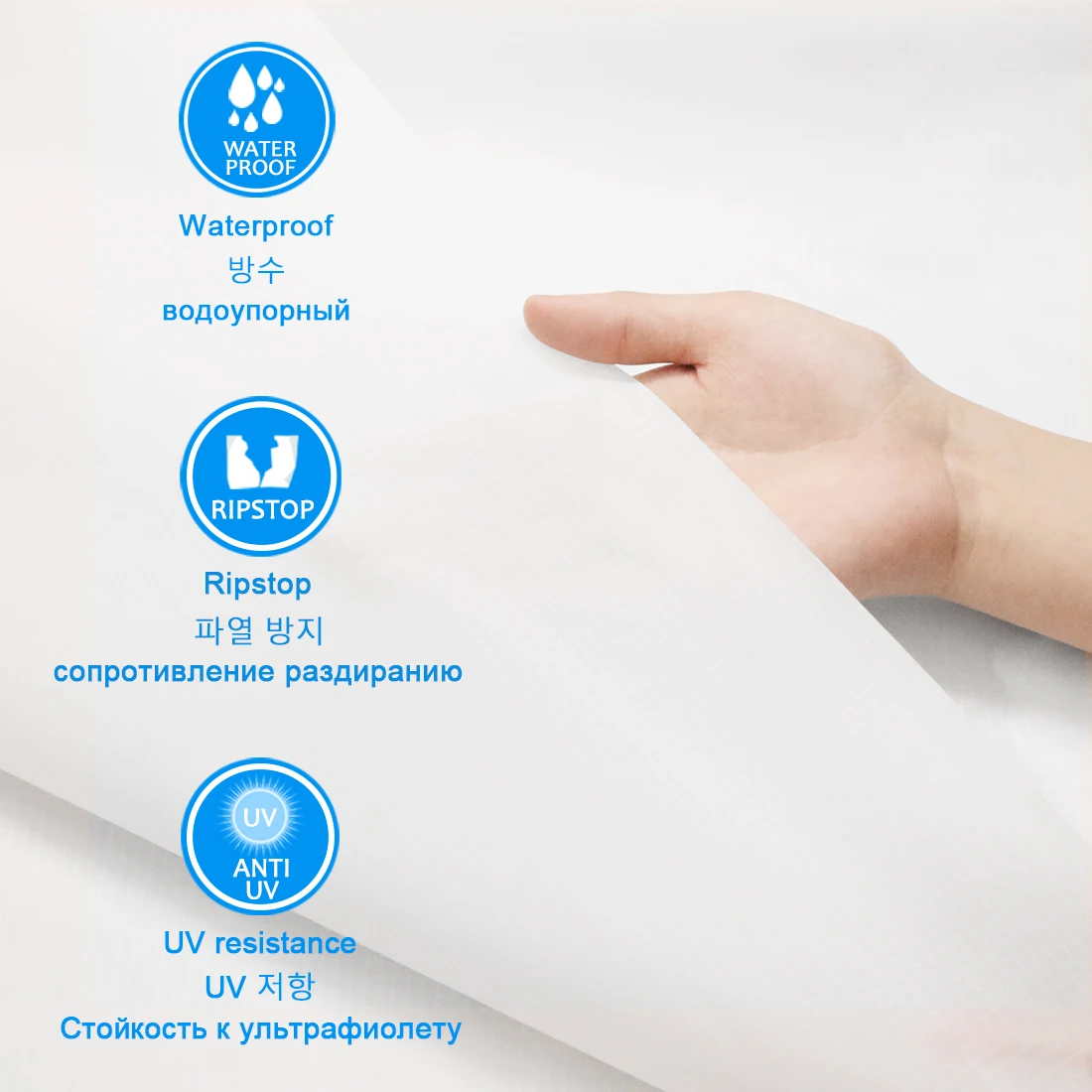 40D Ripstop Nylon Fabric PU Coated Waterproof Durable Kite Fabric for Parachute Inflatable Flag Tarp Cover Tent DIY Projects 3