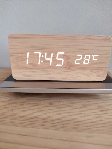 Wooden Digital Alarm Clock LED Wooden photo review