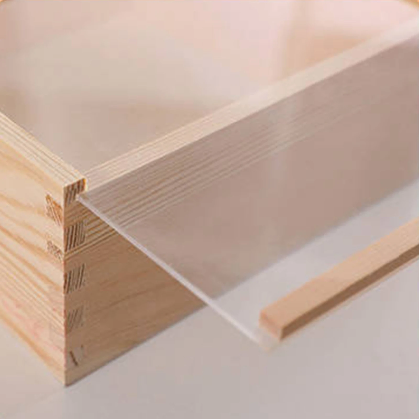 木箱 ジュエリーディスプレイケース 透明アクリル蓋付き ジュエリー