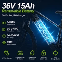 Vélo de montagne électrique Varstrom 27,5 pouces, batterie amovible 36V 15Ah, moteur arrière 250W, vélo électrique adulte eMTB, freins à disque hydrauliques, nouvelle version 2026 3