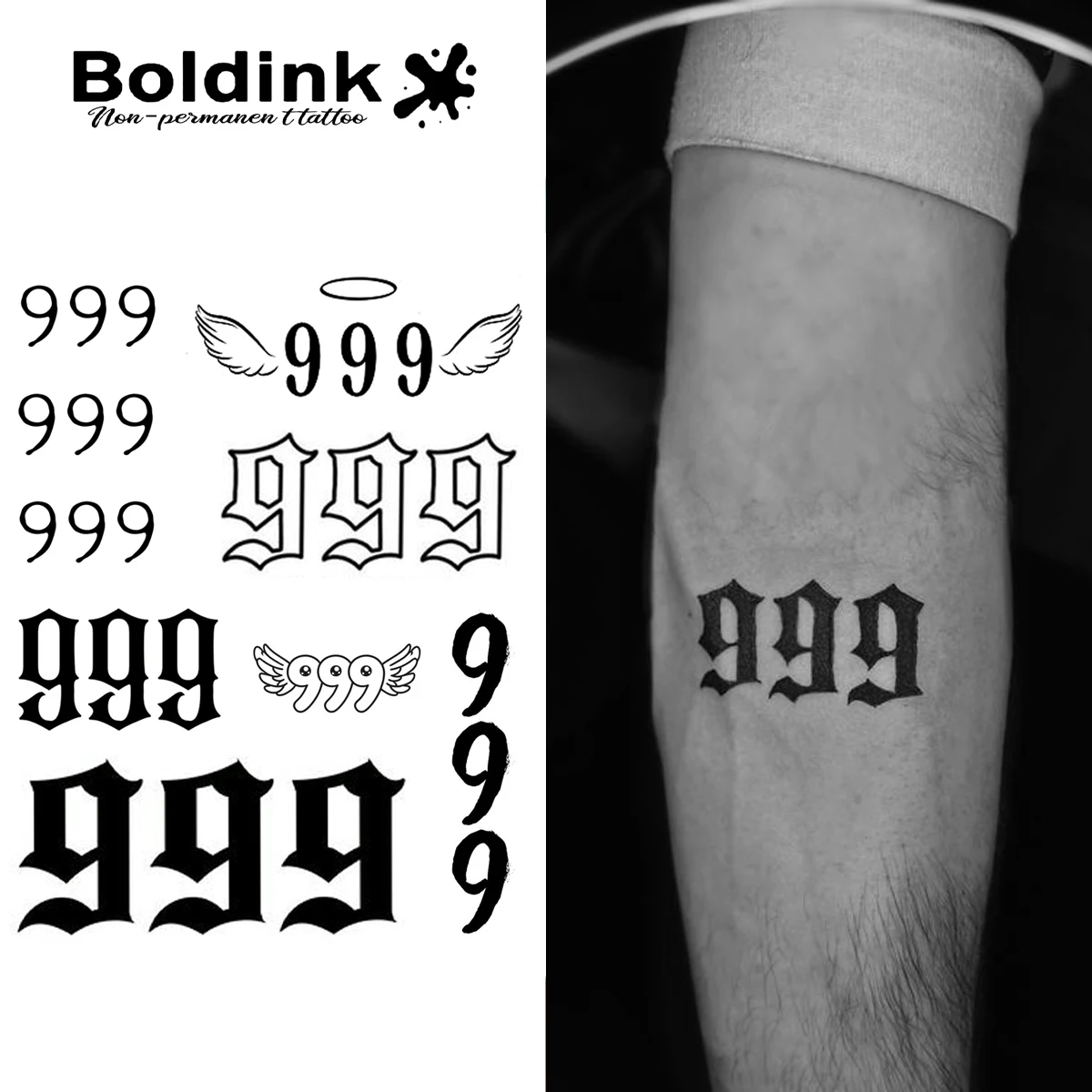 Nine Temporary Tattoo,Lasts To 15 Days New Technology Magic