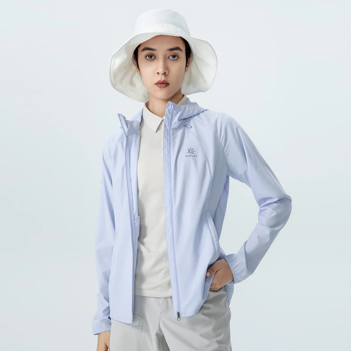 KAILAS Women's Elastic Sun Protection Hooded Windbreaker KG206234