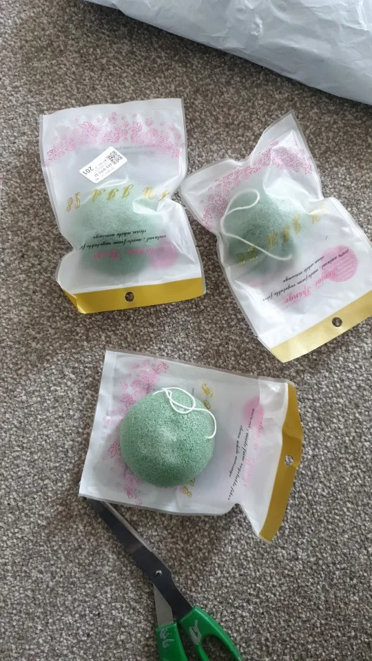 Pack 3 éponges Konjac, Charbon, Thé vert
