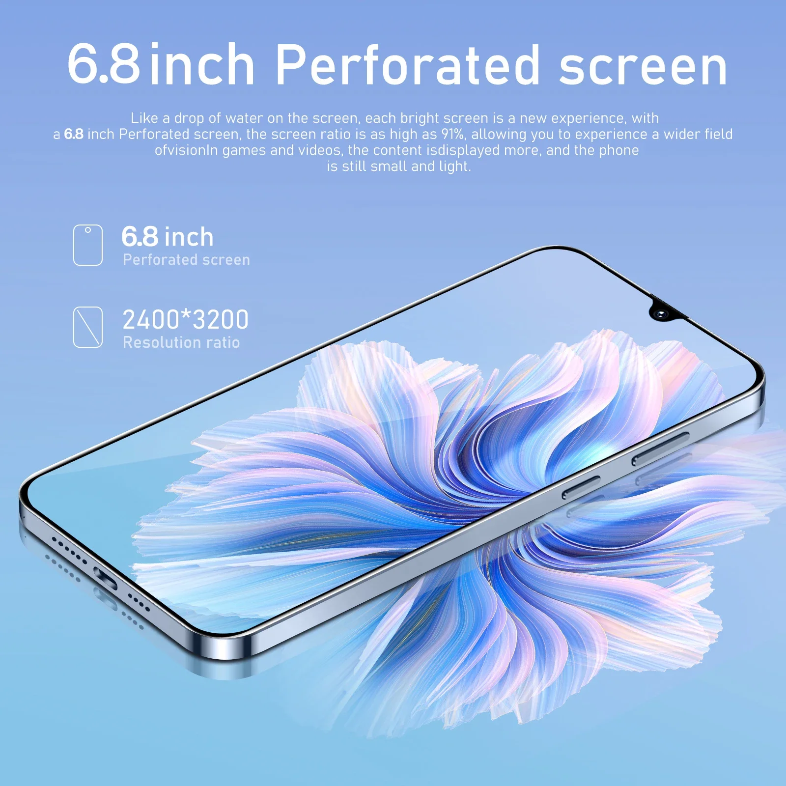  ޴ C20  6.8 HD ũ Ʈ, 16G + 1T 5G   귯 ȵ̵  , 108MP 6800mAh ޴