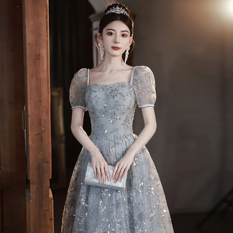 

Banquet evening gown skirt female high-end luxury small crowd Japanese adult runaway princess French wedding dress toast