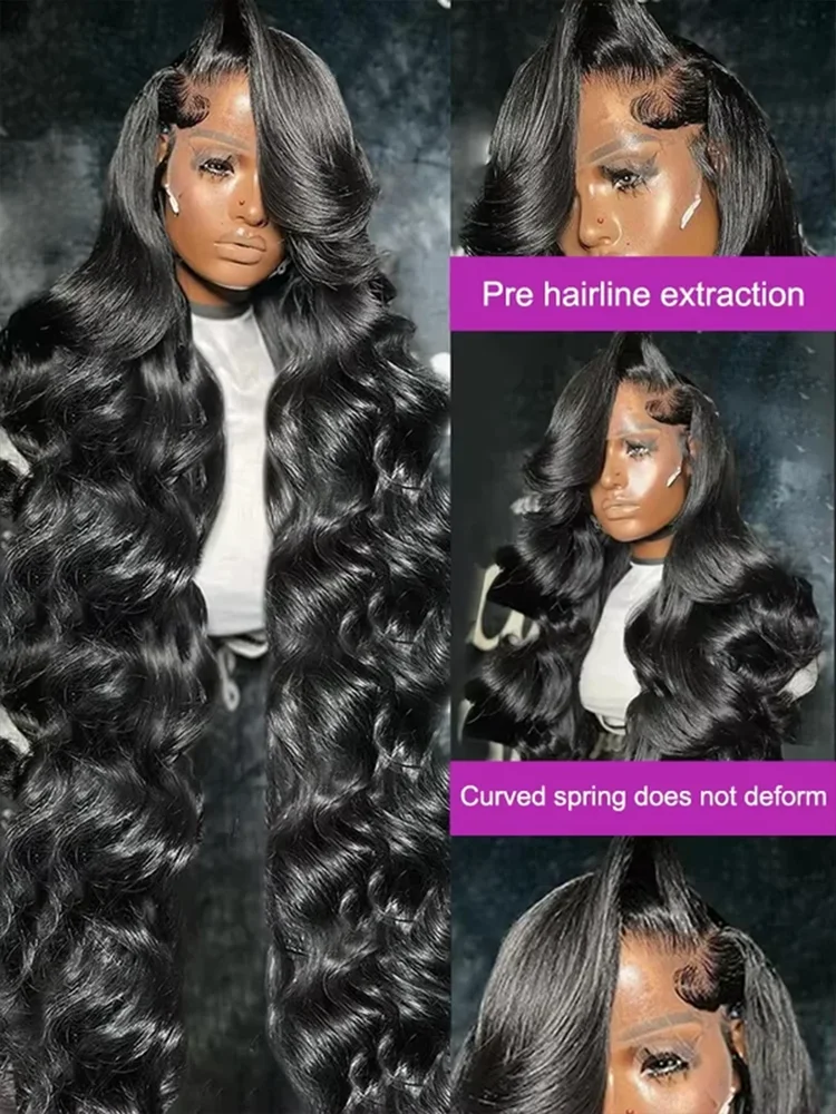 13x6 Lace Front Wigs Human Hair Pre Plucked 250 Density 42 Inch Body Wave Lace Front Wigs HD Lace Frontal Wigs for Women
