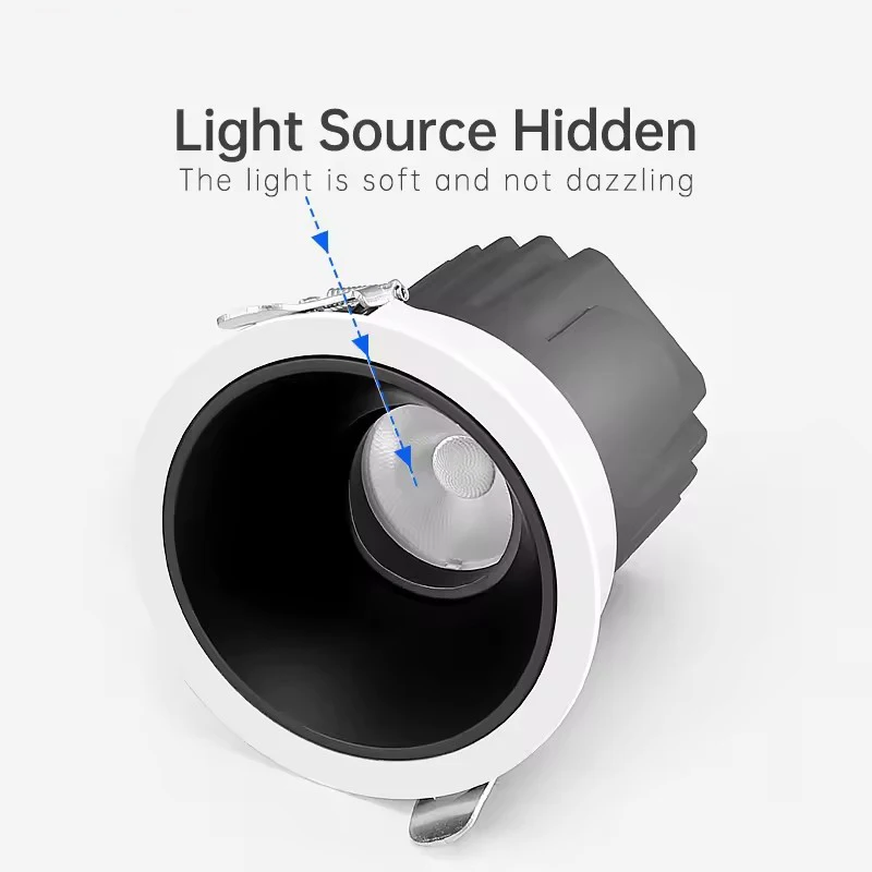 Opulux LED 매입형 통 7W/10W/12W 현대 스포트라이트 실내 눈부심 방지 CRI97 알루미늄 천장 조명 거실 침실