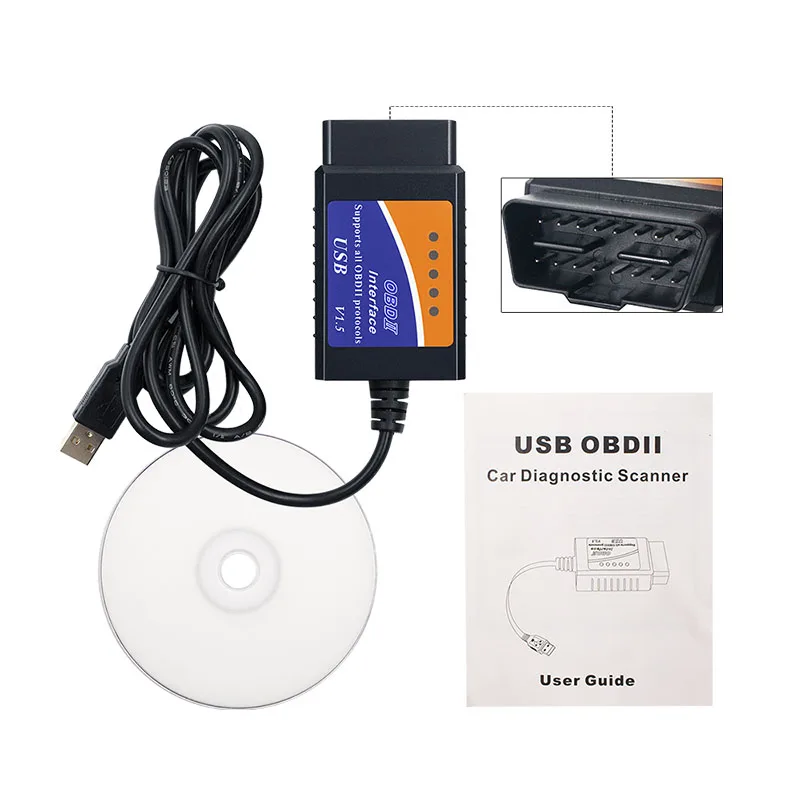 ELM327 USB V1.5 Auto Diagnostic Scan Tool ELM 327 Obd2 Cable Connector Interface OBDII CAN-BUS Scanner obd2 scanner system diagnostic tool car diagnostic cable