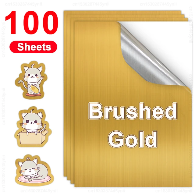 100 Sheets Holographic Printable Vinyl Sticker Paper Self-adhesive Glossy  White Transparent Gold Copy Paper for Inkjet Printer - AliExpress