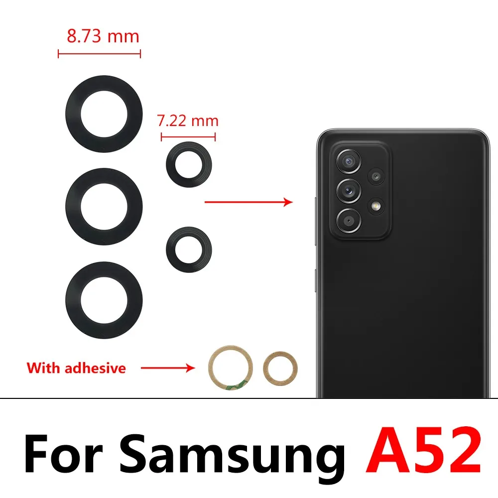 Premium Rear Back Camera Glass Lens Replacement with Adhesive Sticker