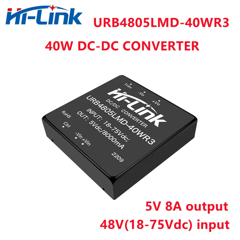 

Free Ship 18-75Vdc 40W 5V 8A URB4805LMD-40WR3 DC Power Converter Module