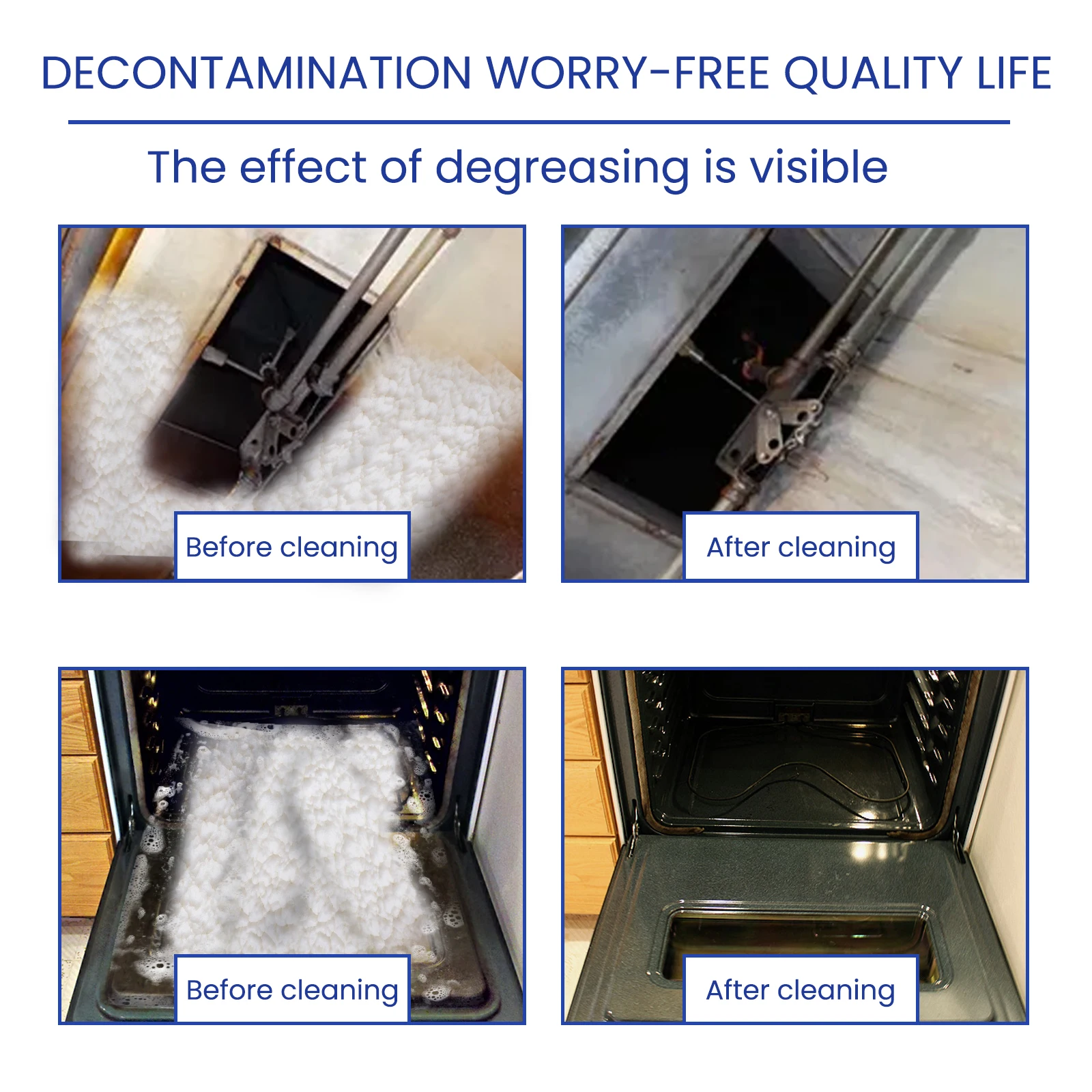 Jue-Fish Kitchen Foam Spray Kitchen Heavy Oil Stain Clean Stove Hood Oven Grease Remover Degrease Oil Remover Bubble Cleaner