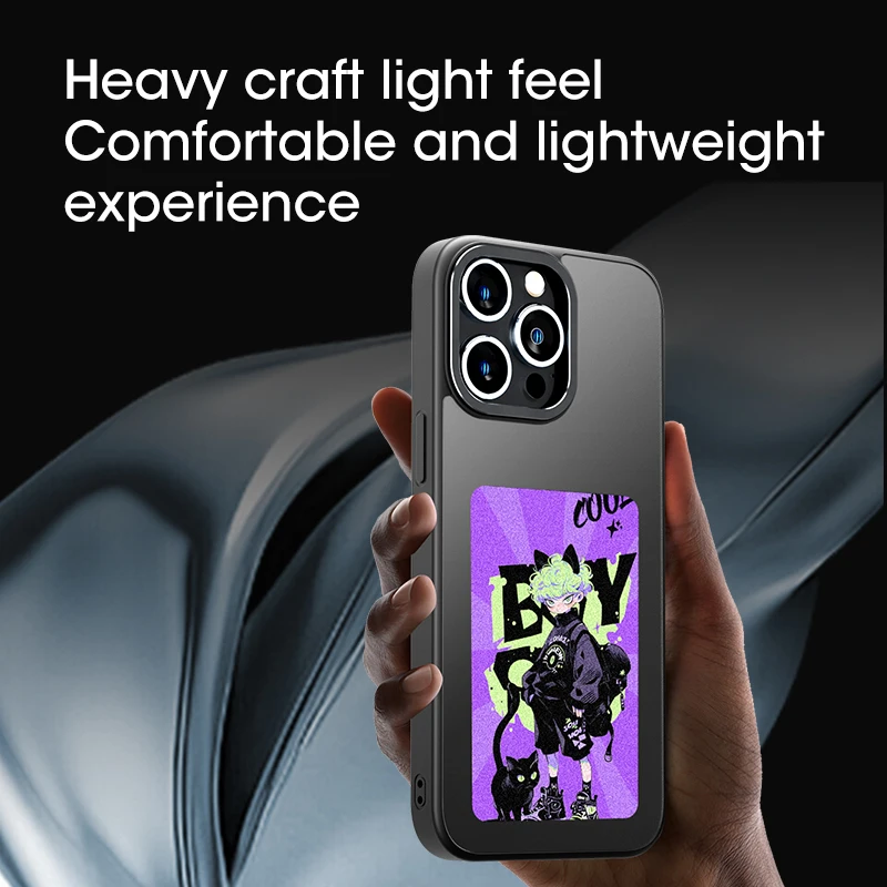 値下げ可！iPhone15Pro用4色E-inkディスプレイスマホカバー(灰)③ 値下げ可！iPhone15Pro用4色E-inkディスプレイスマホカバー(灰