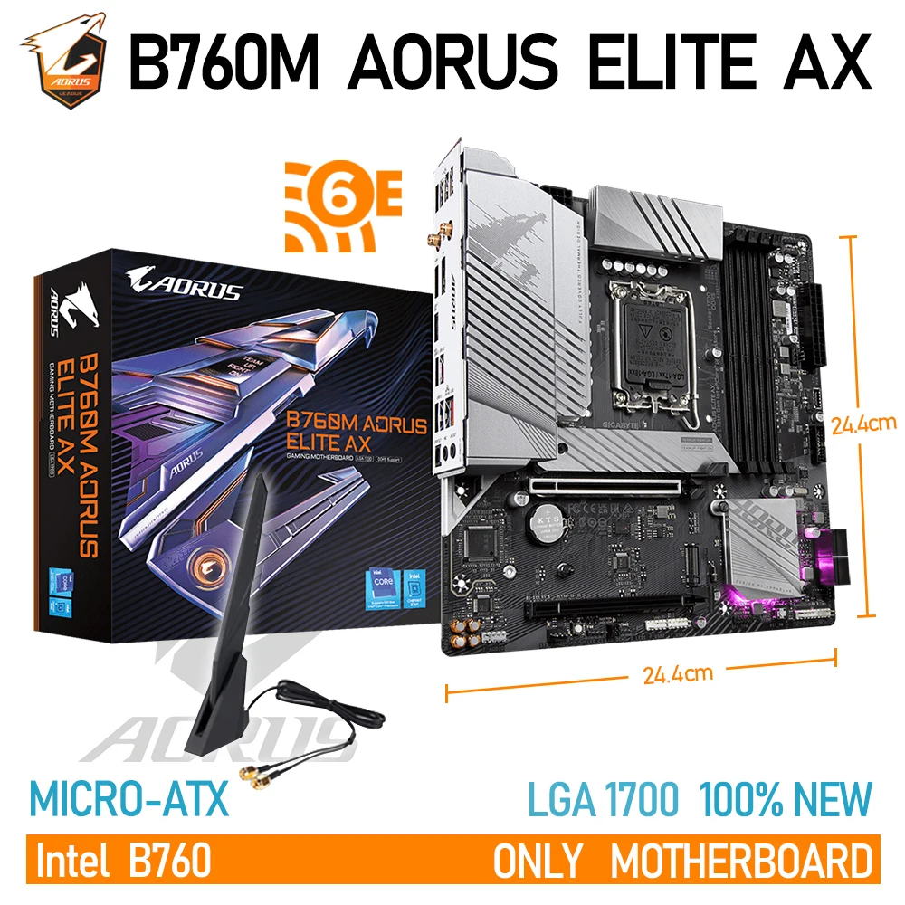 

Материнская плата GIGABYTE B760M AORUS ELITE AX DDR5, процессор Intel Core i7 13700KF, материнская плата, подходит для настольных ПК, ОЗУ 6000 МГц, 32 ГБ, память XMP
