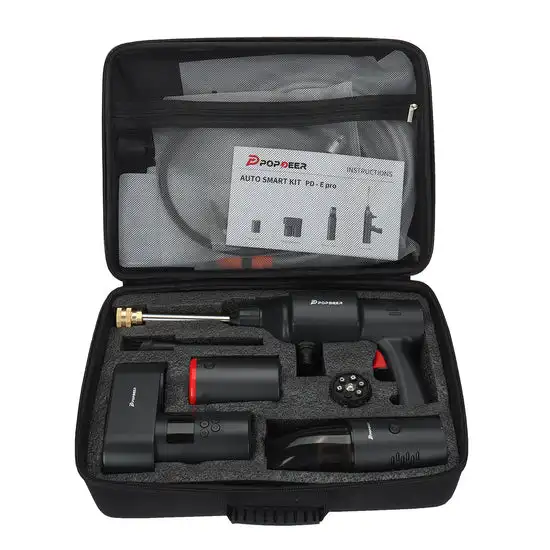POPDEER PD-E Pro Multifunktionale 4-in-1 Kabellose Luftpumpe, Autowaschpistole, Staubsauger, Kabelloses Ladegerät – Detail 11