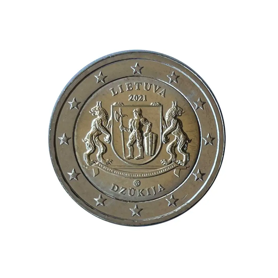 2 Euro Coin Lituania National Park Dzukija Anno 2021 Unc Non Circolato