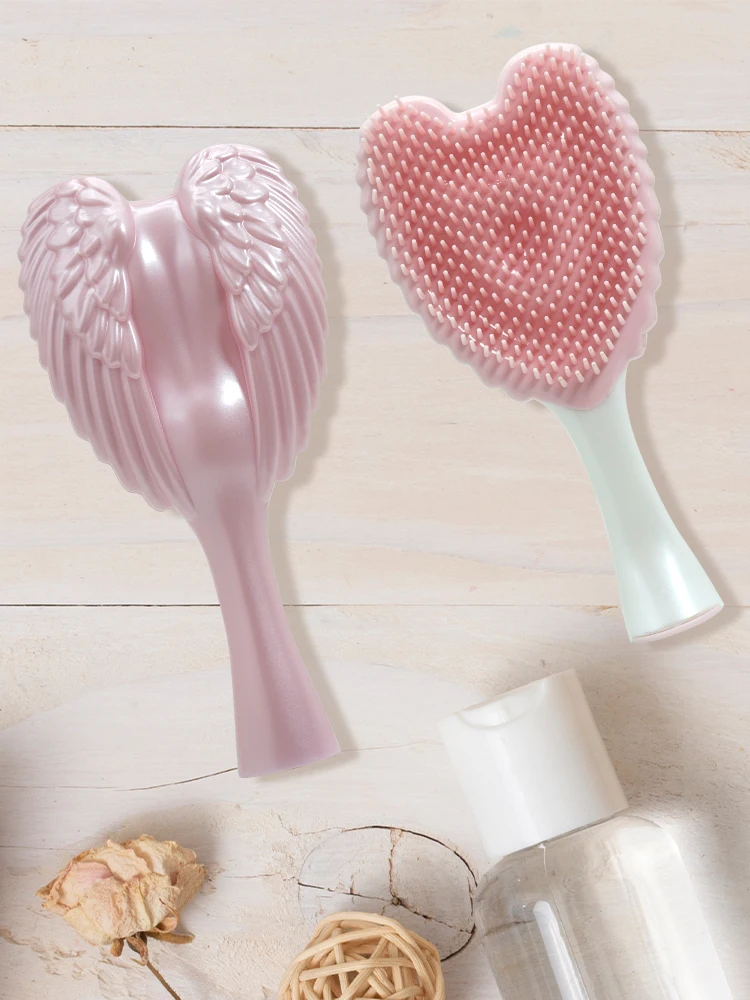 Mini Angel Detangling Tangle Hairbrush para mulheres, escova de cabelo antiestática, Pentes de massagem profissional para salão de beleza