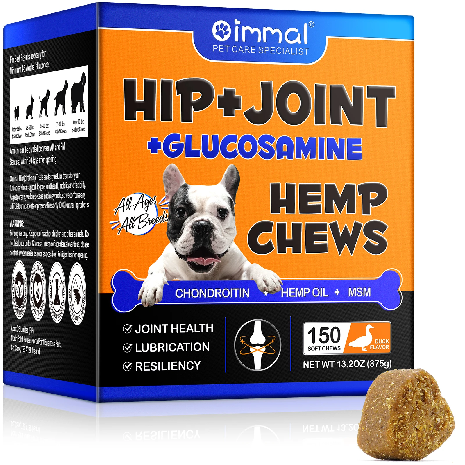 Pet nutrition supplement Hip and Joint Supplement for Dogs Glucosamine Joint Pain Relief Treats Chondroitin MSM Supplement Health Mobility Support Chews