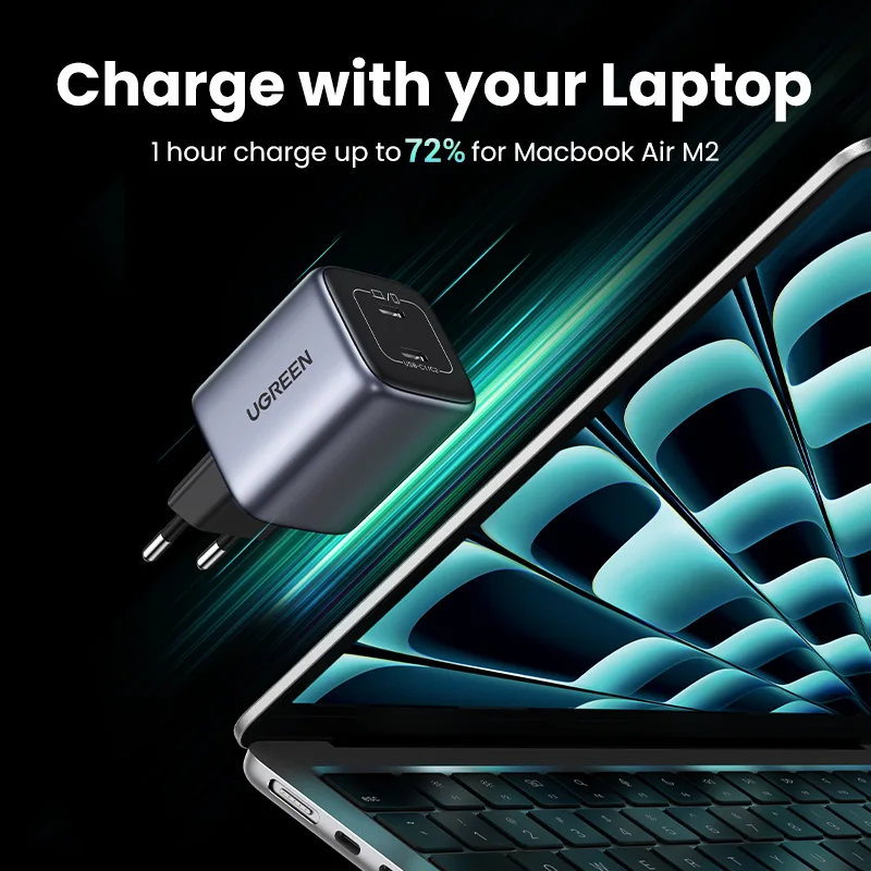 UGREEN USB C charger 45W PPS voedingsadapter GaN Charger PD snelle lader compatibel met Galaxy S25 Ultra, S24, iPhone 17 Pro Max, MacBook, iPad Pro, Tab A8, Pixel 9, HomePod